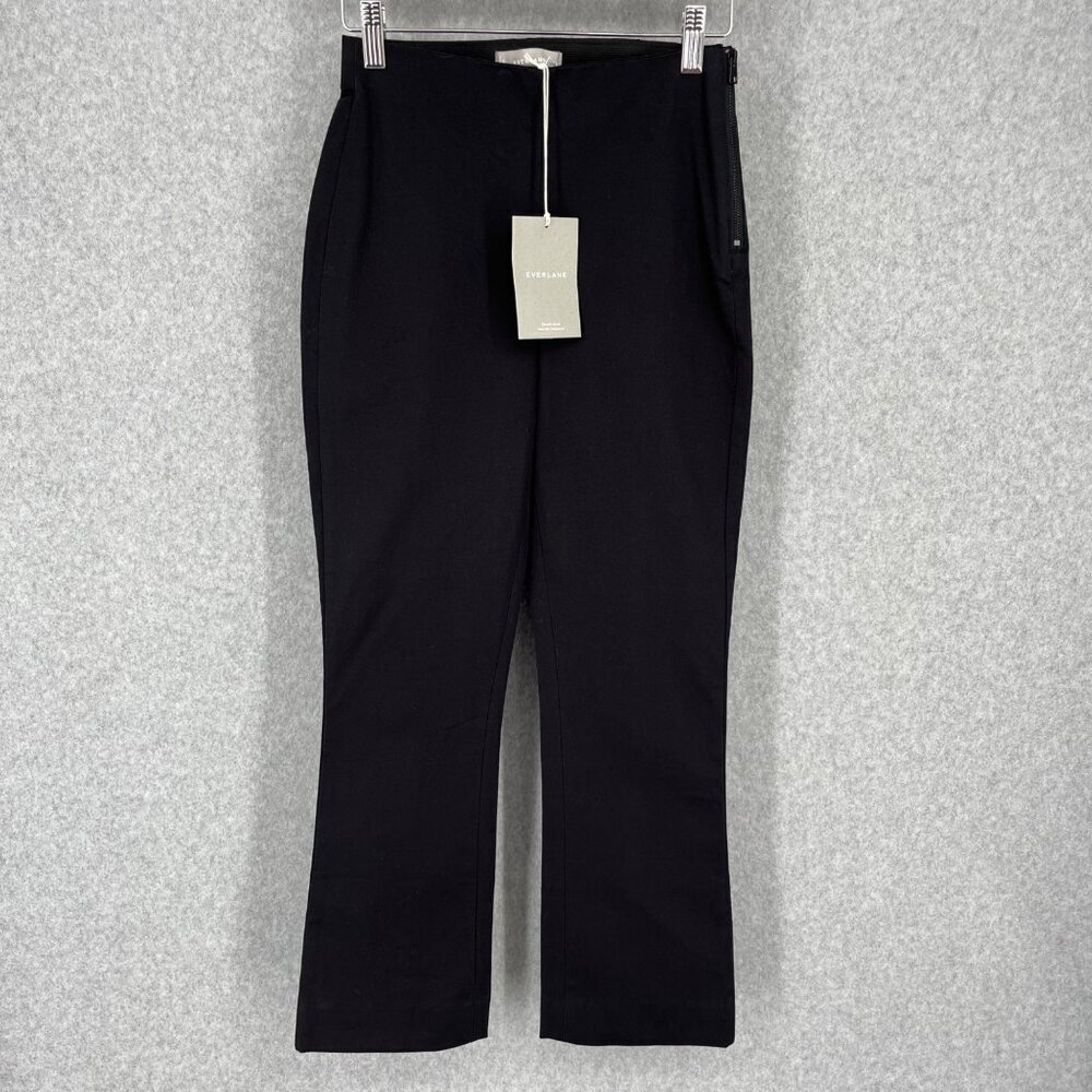 Everlane Womens Kick Crop Work Pant Size 00 Black Classic Stretch Staple NEW
